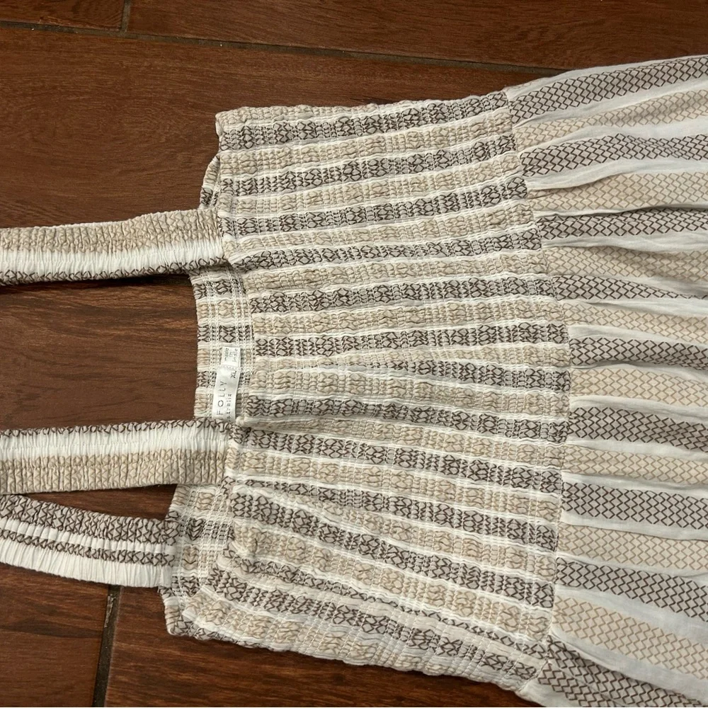 Seafolly Cream and Tan Striped Maxi Dress - Picture 2 of 3
